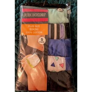 Joe Boxer Vintage Women's Plus Size 13 Bikini Panties Underwear 5-Pack NEW NOS